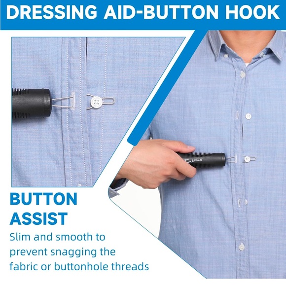 Fanwer 2 Pack Button Hook and Zipper Pull Helper, Button Assist Tool - Picture 3 of 6